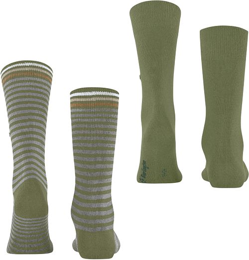 Burlington Everyday 2-Pack Streifen Grün Product / Achterkant