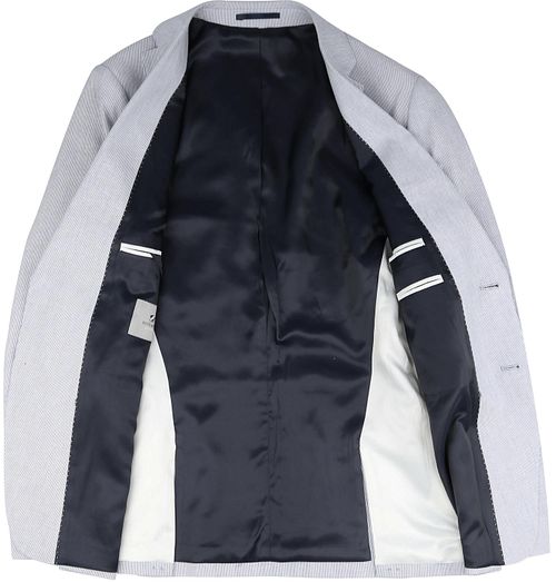 Suitable Blazer in lino a righe azzurro chiaro Product / Detail