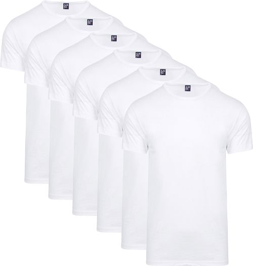 Alan Red Derby 6-Pack T-shirts med rund hals Vit Erbjudande Product
