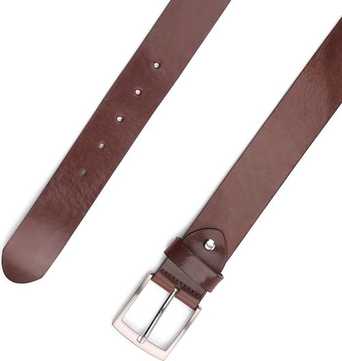 Passande bälte i mörkbrunt läder Product / Detail