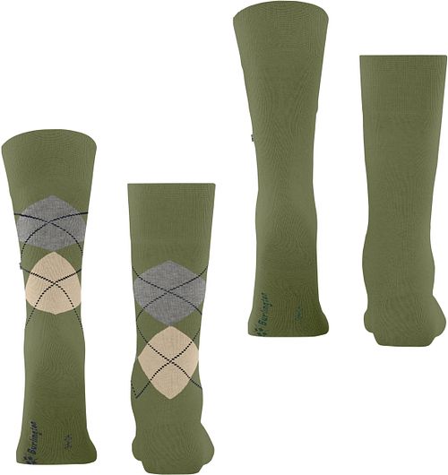 Burlington Chaussettes Everyday Mix Lot de 2 Vert 7472 Product / Achterkant