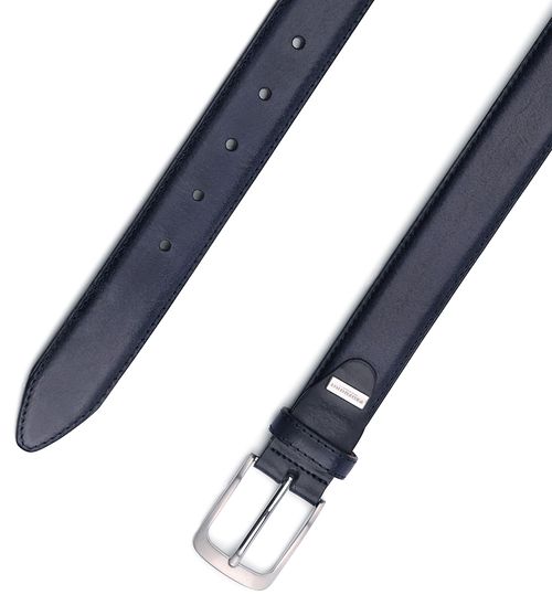 Cinturón de piel Profuomo en azul marino Product / Detail