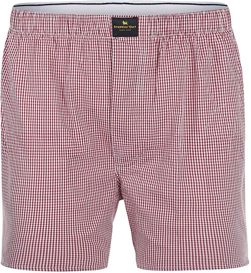 Steppin' Out Boxershort Poplin Ruiten Rood Product