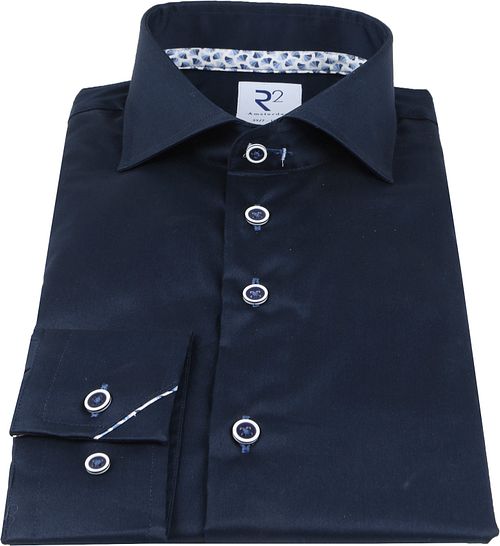 R2 Overhemd Extra Lange Mouwen Donkerblauw Product / Achterkant