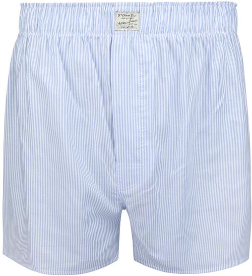 Steppin' Out Boxershort Striped Oxford Blauw Product