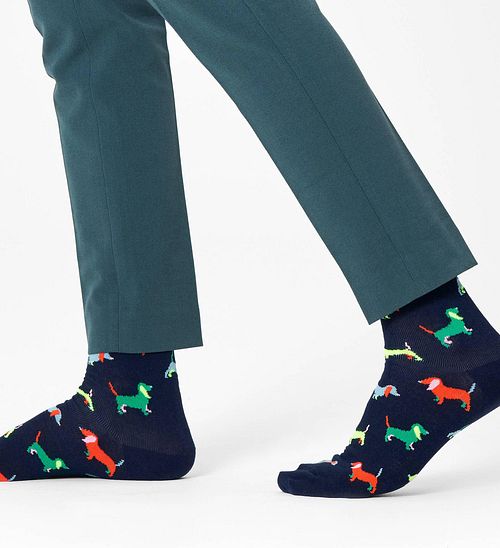 Happy Socks Puppy Love Navy Model / Voorkant