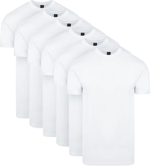 Suitable Obra T-Shirt Hoher Rundhalsausschnitt Weiß 6-Pack Product