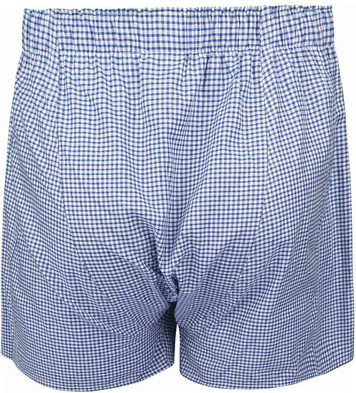Steppin' Out Boxershort Dobby Kariert Blau Product / Achterkant