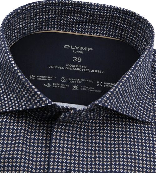 Olymp Luxor Skjorte Figurer Navy Product / Detail