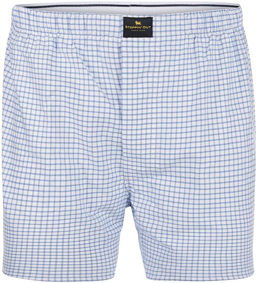 Steppin' Out Boxershorts Oxford Rutet Lyseblå Product