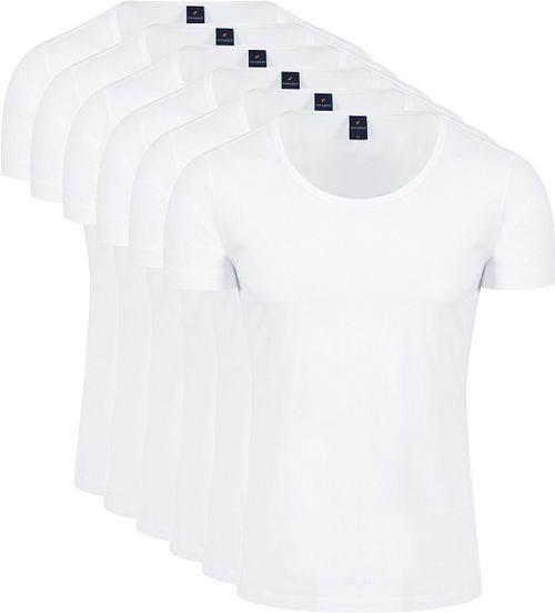 Suitable Otaru T-skjorte Bred Rund Hals Hvit 6-Pack Product