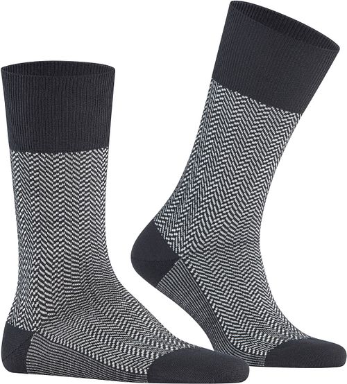 Falke Chaussette Airport Herringstripe Noir Product