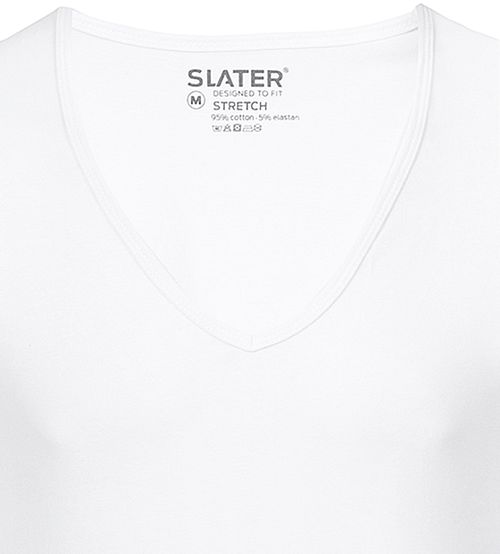 Slater 2-pack Stretch djup V-hals T-shirt Vit Product / Detail