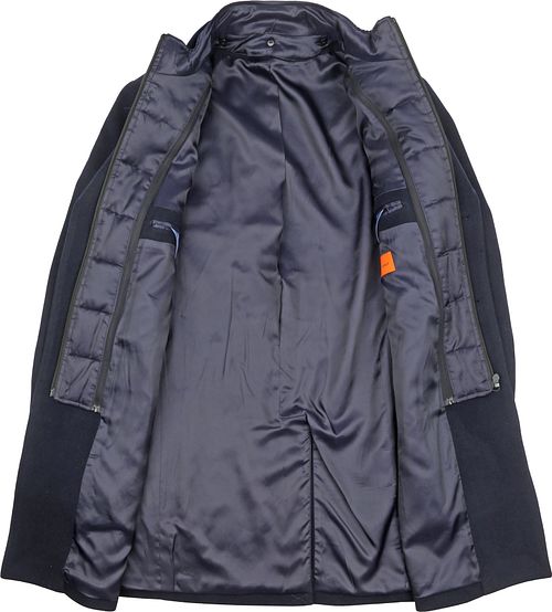 Suitable Manteau Mix Laine Twill Marine Product / Detail