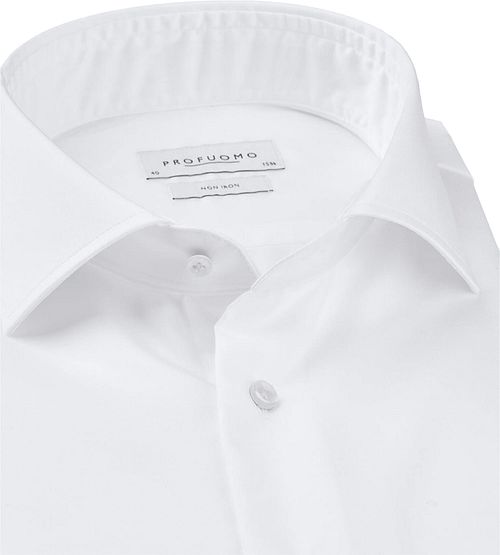 Profuomo Hemd Extra Lange Ärmel Cutaway Weiß Model / Detail