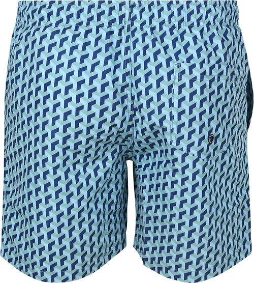 Suitable Badeshorts Druck Blau Product / Achterkant