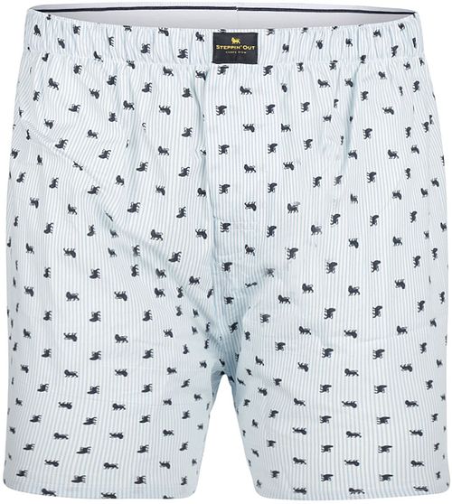 Steppin' Out Boxershort Poplin Print Lichtblauw Product