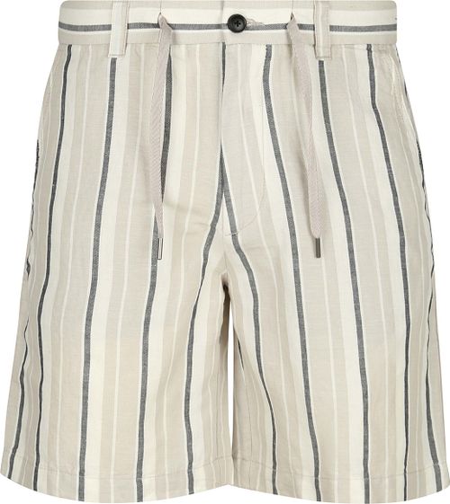 BOSS Chino Shorts Linen Blend Stripes Beige Product