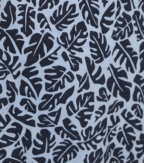 Camisa de lino estampada BOSS azul Product / Detail