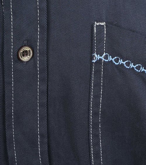 Camisa Scotch and Soda lisa de Tencel en azul marino Product / Detail