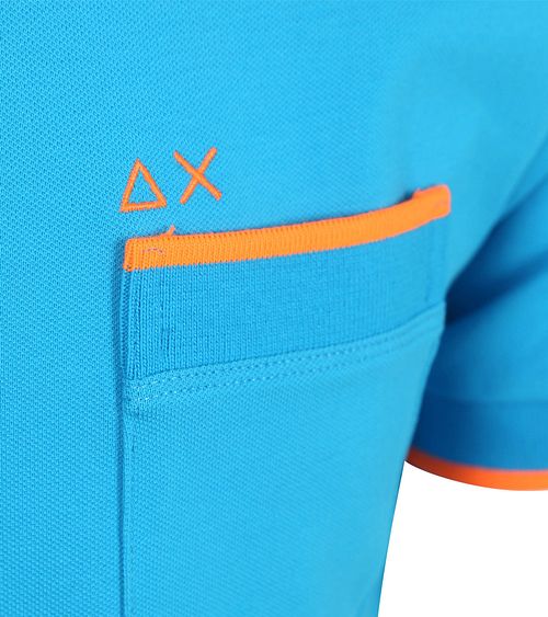 Sun68 T-Shirt piqué Fluo Stripe Azul Product / Detail