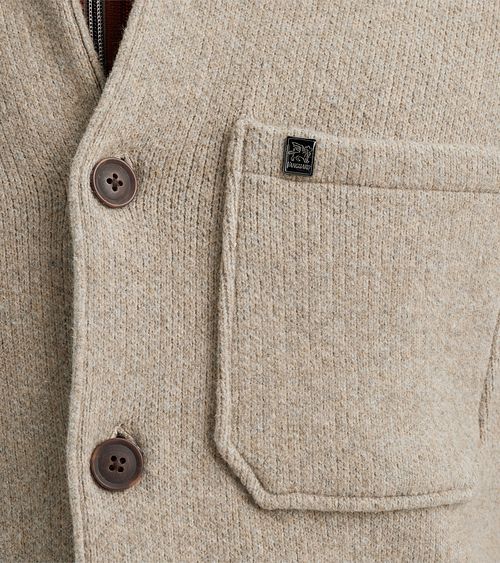 Beżowa koszula overshirt Vanguard na guziki Model / Detail