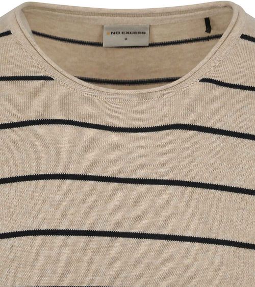 Sweter No Excess w paski beżowy Product / Detail
