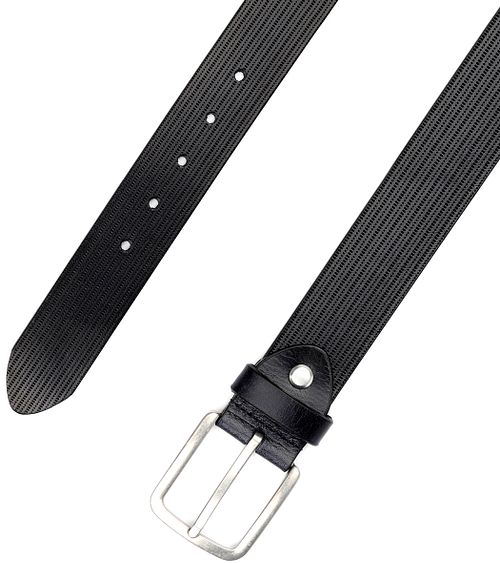 Passande Bälte Strukturerat Läder Marinblå Product / Detail