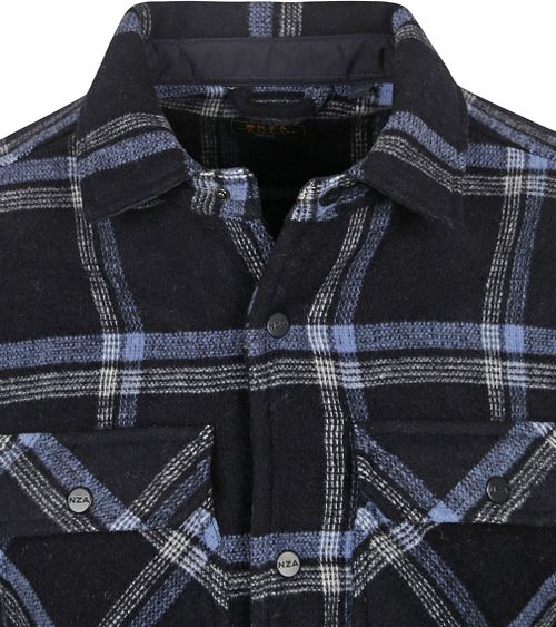 NZA overshirt Alex i uldblanding, marineblå Product / Detail
