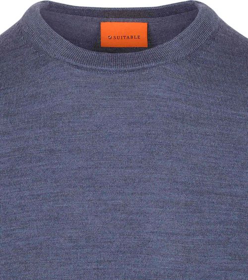 Suitable Merino Pullover Denim Blauw Product / Detail