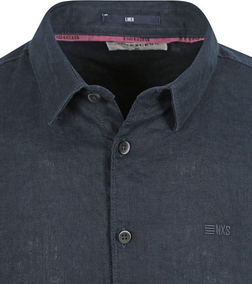 No Excess Shirt Linen Navy Product / Detail