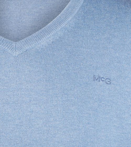 McGregor Pull Laine Merinos Col-V Bleu Sky Product / Detail