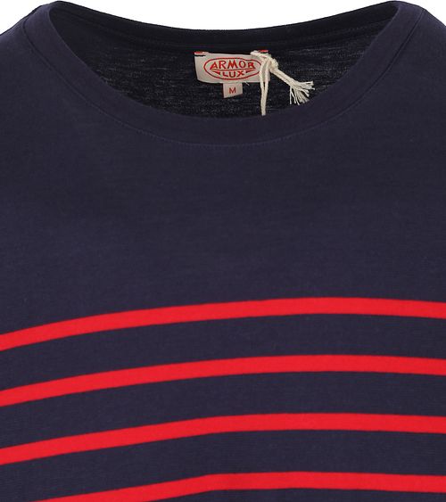 Armor-Lux T-Shirt Port-Louis a righe blu scuro e rosso Product / Detail