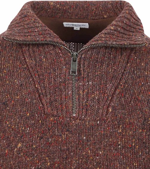 McGregor sweter z wełny merynosów z zamkiem do połowy w kolorze brązowym Product / Detail