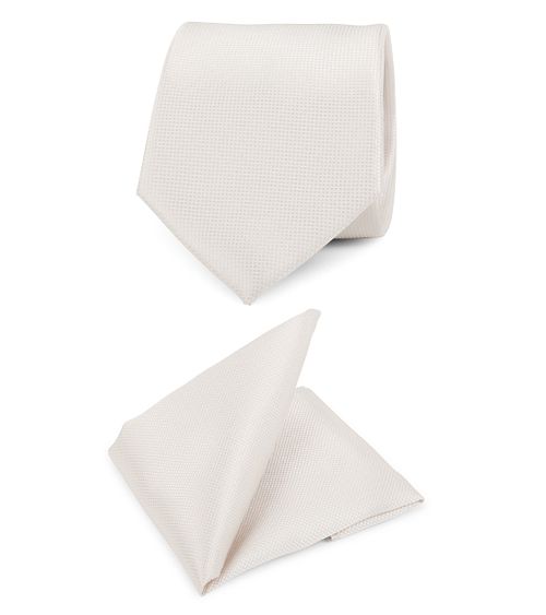 Bryllupsslips med lommetørklæde, off-white Product
