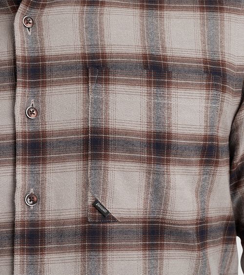 Camisa Vanguard de cuadros en color topo Model / Detail