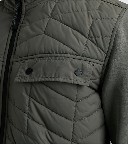 Cast Iron Blouson Bomber Interlock Vert Model / Detail