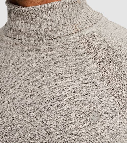 Cast Iron Rollkragenpullover Melange Grau Model / Detail