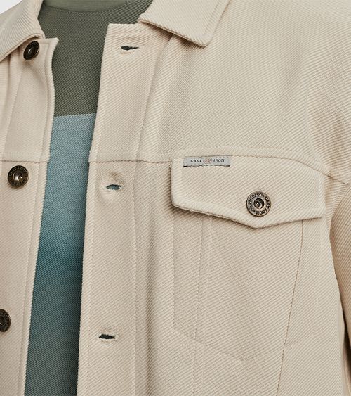 Cast Iron Skjorte Twill Beige Model / Detail