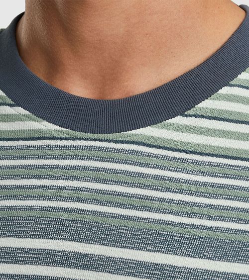 Cast Iron T-shirt Rayures Bleu Vert Product / Detail