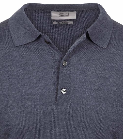 King Essentials The Robert Long Sleeve Poloshirt Merino Antraciet Product / Detail