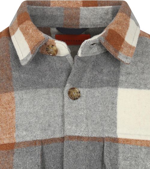 Suitable Overshirt August Wool Blend Grijs Product / Detail