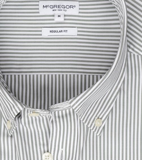 McGregor Hemd Poplin Streep Sage Groen Product / Detail