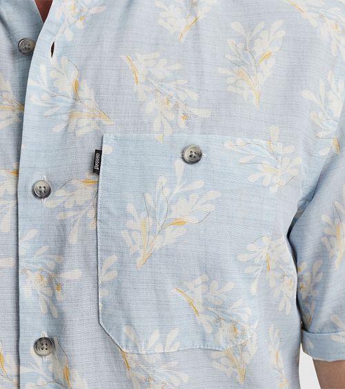 Vanguard Short Sleeve Hemd Leinen Hellblau Model / Detail