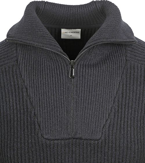 Jersey Half Zip No Excess melange bicolor negro Product / Detail