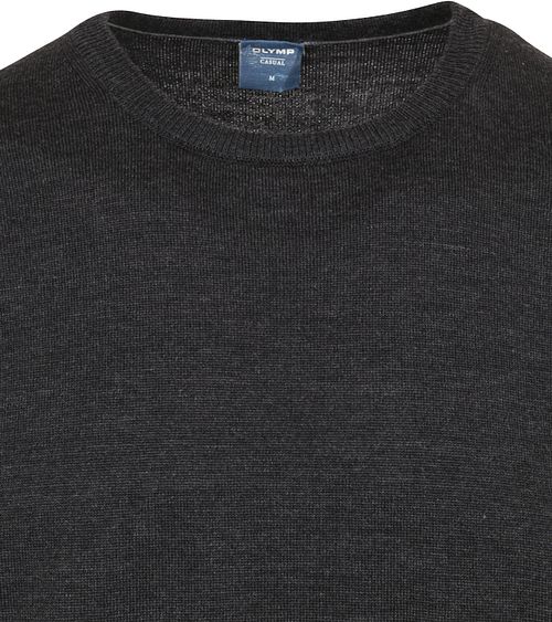 Jersey OLYMP de lana con cuello redondo en antracita Product / Detail