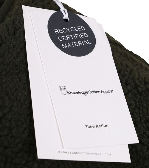 KnowledgeCotton Apparel Cardigan Teddy Fleece Vert Foncé Product / Detail