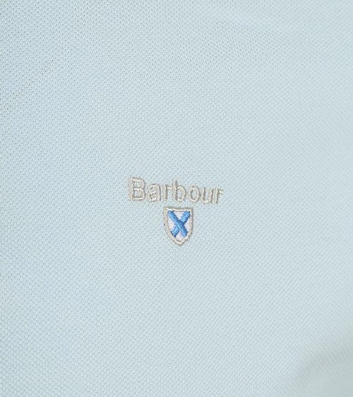 Barbour Tartan Pique Polo Lichtblauw Product / Detail