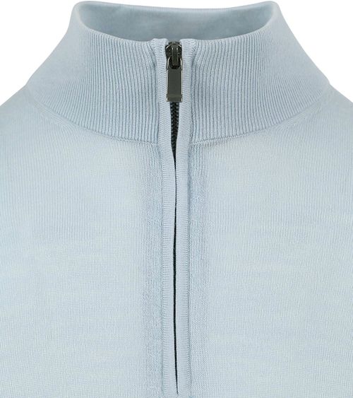 Suitable Merino Half Zip Trui Lichtblauw Product / Detail