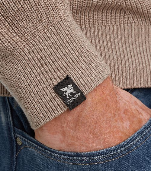 Maglione Vanguard con mezza zip beige Model / Detail